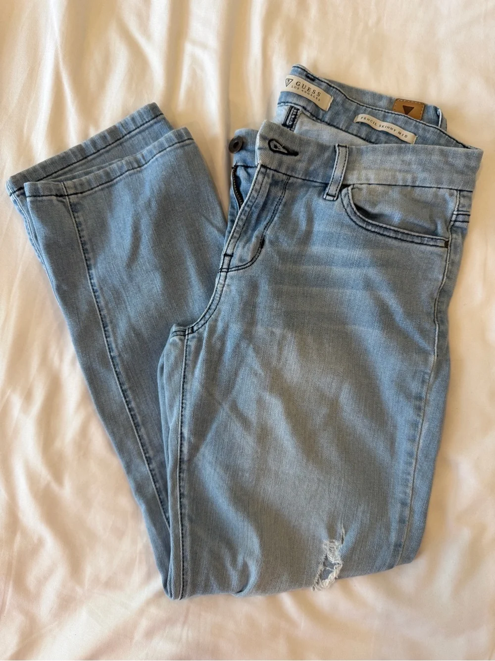 Guess Pencil Skinny Light Mid Jean Size 28